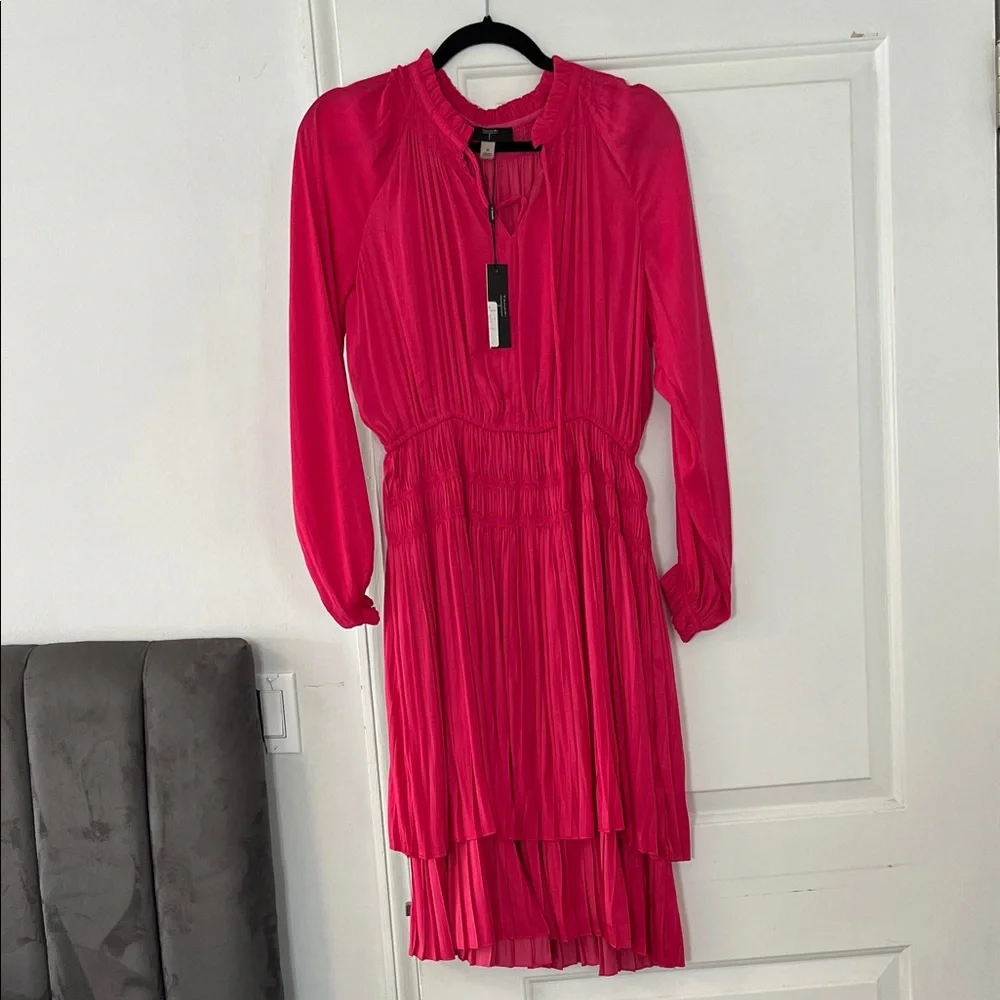 Tahari Bold Pink Long Sleeve Dress NWT - Picture 1 of 4